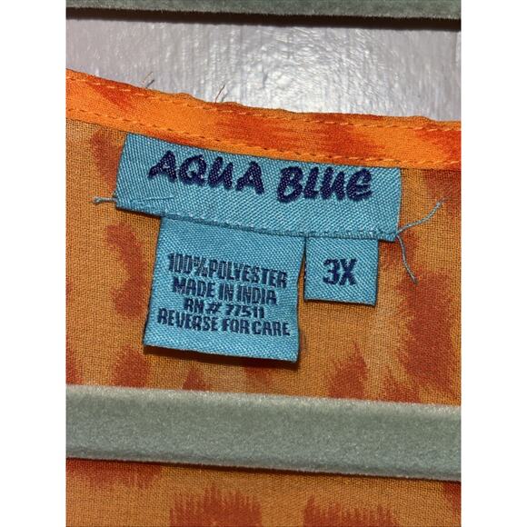 Aqua Blue Sz 3X Swim Coverup Embroidered Animal Print NWOT - Picture 3 of 9